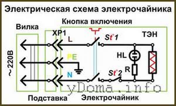 Схема электрочайника