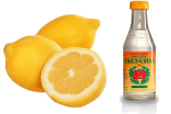 Уксусная кислота и лимон