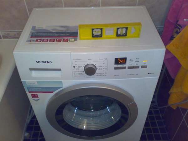 Проверка положения стиральной машины