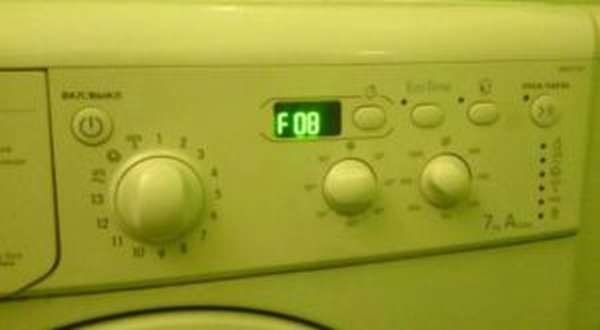 Ошибка F08 на стиральной машине Indesit